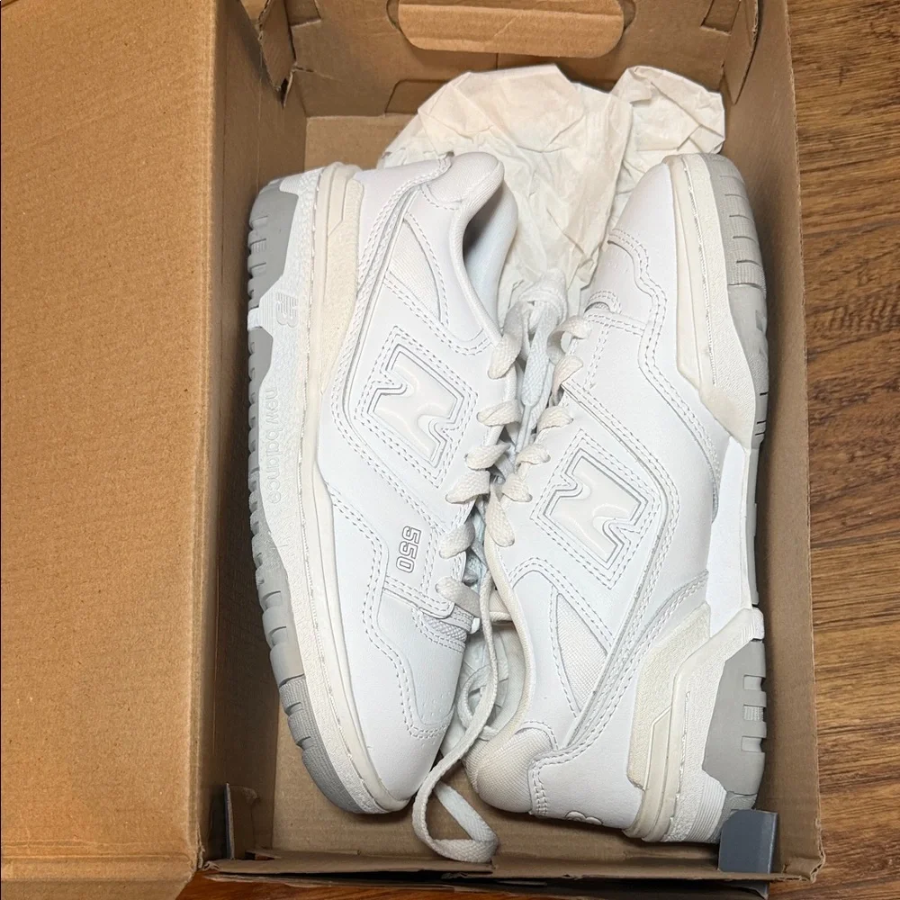 New Balance White 550 Low-Top Sneakers